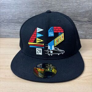 Baseballism Hat Cap Snap Back Black Jackie Robinson Flags One Size Adjustable